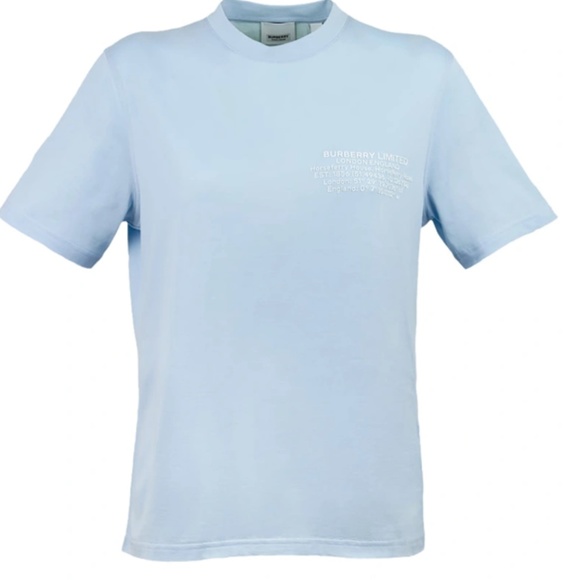 Burberry Jemma coordinates tee Shirt Size XS Pale Blue - Picture 2 of 7